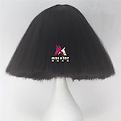 abordables Perruques de fête-perruque synthétique lady gaga perruque courte droite marron foncé gris argenté blond foncé rose vert cheveux synthétiques 12 pouces femmes confortables duveteuses rouge rose perruques de carnaval