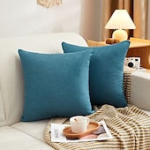 cheap Textured Throw Pillows-Decorative Toss Pillows Cotton Classic Solid Colored Warm Comfortable Pillow Case Cover Living Room Bedroom Sofa Cushion Cover Outdoor Cushion for Sofa Couch Bed Chair Pink Blue Sage Green Purple