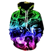 economico Pattern 3D-Per uomo Felpa con Cappuccio Felpe con cappuccio Felpa Designer Casual Manica Lunga Quotidiano Abbigliamento casual alla moda Bianco e nero WE-1803 Autunno progettista