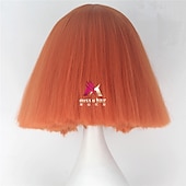 abordables Perruques de fête-perruque synthétique lady gaga perruque courte droite marron foncé gris argenté blond foncé rose vert cheveux synthétiques 12 pouces femmes confortables duveteuses rouge rose perruques de carnaval