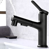 cheap Classical-Bathroom Sink Faucet - Pull out Electroplated / Painted Finishes Centerset Single Handle One HoleBath Taps