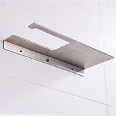 cheap Toilet Paper Holders-Stainless Steel Toilet Paper Holder New Design Tray Paper Roll Holder Bathroom Shelf Wall Mounted Matte Black 1pc