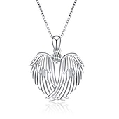 economico Collane-Ciondolo a forma di ali di angelo collana in argento sterling 925 ciondolo con ali da angelo custode collana gioielli regalo per donne per impressionare