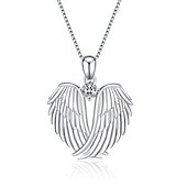 economico Collane-Ciondolo a forma di ali di angelo collana in argento sterling 925 ciondolo con ali da angelo custode collana gioielli regalo per donne per impressionare
