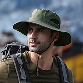 economico Copricapo da esterno-Cappello Per uomo Cappello da sole Cappello a secchiello Cappello da escursionismo Antivento Traspirante Asciugatura Rapida per Pesca Arrampicata Spiaggia Tinta unica Seta Estate Primavera Autunno