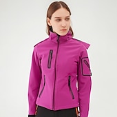 baratos Fleece &amp; Casacos 3 em 1-casaco feminino de caminhada softshell casaco com capuz casaco de lã de inverno impermeável exterior cor sólida térmica quente à prova de vento leve forro de lã casaco impermeável casaco de esqui escalada