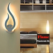 abordables Apliques de pared LED-Lightinthebox Lámparas de pared LED de 1 luz de 31 cm, apliques de pared con diseño en forma de fuego, tiendas/cafeterías de estilo minimalista moderno, aplique de acrílico genérico 10w ip44