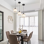 cheap Island Lights-14 cm LED Pendant Light Lantern Desgin Crystal Modern Bedside Light Dining Room Restaurant Bar Metal Painted Finishes 110-120V 220-240V