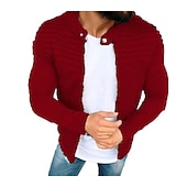 voordelige Casual Jassen-Voor heren Overgangsjack Vrijetijdsjas shacket Cardigan Alledaagse kleding Herfst Marine Rode Wijn Zwart Lichtgrijs Gewatteerd jack