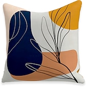 baratos estilo floral e plantas-capa de almofada 5pcs capa de almofada quadrada decorativa macia capa de almofada fronha de linho falso para quarto de sofá almofada de exterior lavável mashine de qualidade superior para cadeira de