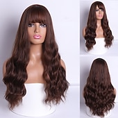 voordelige Synthetische pruiken-Synthetische pruiken Body Golf Middelste stuk Machinegemaakt Pruik Roze Lang A1 A2 A3 A4 A5 Synthetisch haar Dames Klassiek Modieus Roze Rood / Alledaagse kleding