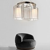 levne Zapuštěné držáky a částečně zapuštěné držáky-1-light 35 (14 ") mini styl zapuštěná světla kovová tkanina chrom moderní moderní 110v / 110-120v / 220-240v / e26 / e27