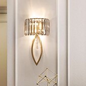 tanie Kinkiety kryształowe-Led kinkiety nowoczesny luksusowy złoty kinkiety ścienne sypialnia pokój dziecięcy kryształowa ściana światło 110-120v 220-240v 5 w