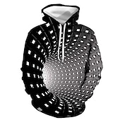 halpa 3D kuvio-Miesten Geometrinen Väripalikka 3D Huppari Hupparit College Katutyyli Halloween Hupullinen Päivittäin Pyhäpäivä Musta Keltainen Rubiini Laivastosininen Purppura Suunnittelija S M L XL XXL 3XL