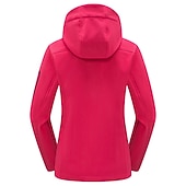 baratos Fleece &amp; Casacos 3 em 1-casaco feminino de caminhada softshell casaco com capuz casaco de lã de inverno impermeável exterior cor sólida térmica quente à prova de vento leve forro de lã casaco impermeável casaco de esqui escalada