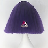abordables Perruques de fête-perruque synthétique lady gaga perruque courte droite marron foncé gris argenté blond foncé rose vert cheveux synthétiques 12 pouces femmes confortables duveteuses rouge rose perruques de carnaval