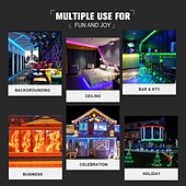abordables Bandes lumineuses étanches-lumières de bande rgb led multi longueur changement de couleur dimmable fée noël 5050 guirlandes 60led ip65 lumières de corde extérieure intérieure étanche avec éclairage à bande led à distance 8x16mm