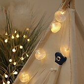 abordables Guirlandes lumineuses à piles-Guirlande lumineuse élégante de 1,5 m à 10 LED pour réception de mariage, lampe de vacances, pour fête de Noël, mariage, décoration intérieure, éclairage blanc chaud, batterie AA