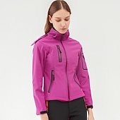 baratos Fleece &amp; Casacos 3 em 1-casaco feminino de caminhada softshell casaco com capuz casaco de lã de inverno impermeável exterior cor sólida térmica quente à prova de vento leve forro de lã casaco impermeável casaco de esqui escalada