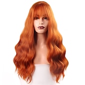 voordelige Synthetische pruiken-Synthetische pruiken Body Golf Middelste stuk Machinegemaakt Pruik Roze Lang A1 A2 A3 A4 A5 Synthetisch haar Dames Klassiek Modieus Roze Rood / Alledaagse kleding