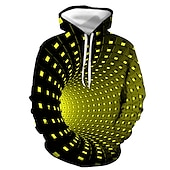 halpa 3D kuvio-Miesten Geometrinen Väripalikka 3D Huppari Hupparit College Katutyyli Halloween Hupullinen Päivittäin Pyhäpäivä Musta Keltainen Rubiini Laivastosininen Purppura Suunnittelija S M L XL XXL 3XL