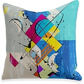 economico stile astratto-Fodera per cuscino 5 pezzi Morbida fodera per cuscino quadrata decorativa Fodera per cuscino Federa per cuscino in finto lino per divano camera da letto 45 x 45 cm (18 x 18 pollici) qualità superiore