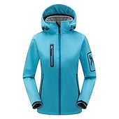 baratos Fleece &amp; Casacos 3 em 1-casaco feminino de caminhada softshell casaco com capuz casaco de lã de inverno impermeável exterior cor sólida térmica quente à prova de vento leve forro de lã casaco impermeável casaco de esqui escalada