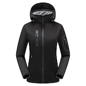 baratos Fleece &amp; Casacos 3 em 1-casaco feminino de caminhada softshell casaco com capuz casaco de lã de inverno impermeável exterior cor sólida térmica quente à prova de vento leve forro de lã casaco impermeável casaco de esqui escalada