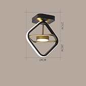 cheap Ceiling Lights-24cm LED Ceiling Light Modern Nordic Round Square Geometric Shapes Porch Light Corridor Aisle Flush Mount Lights Metal Painted Finishes LED Modern 220-240V
