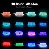 abordables Bandes lumineuses étanches-lumières de bande rgb led multi longueur changement de couleur dimmable fée noël 5050 guirlandes 60led ip65 lumières de corde extérieure intérieure étanche avec éclairage à bande led à distance 8x16mm