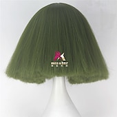 abordables Perruques de fête-perruque synthétique lady gaga perruque courte droite marron foncé gris argenté blond foncé rose vert cheveux synthétiques 12 pouces femmes confortables duveteuses rouge rose perruques de carnaval