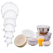 economico Stoccaggio cucina-coperchi elastici in silicone 2 colori 24 confezioni coperchio contenitore in silicone riutilizzabile a spreco zero per coprire cibo avanzato e frutta o ciotola di tenuta 6 12 confezioni