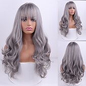 voordelige Synthetische pruiken-Synthetische pruiken Body Golf Middelste stuk Machinegemaakt Pruik Roze Lang A1 A2 A3 A4 A5 Synthetisch haar Dames Klassiek Modieus Roze Rood / Alledaagse kleding