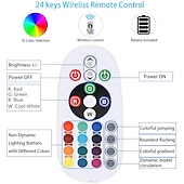 abordables Bandes lumineuses étanches-lumières de bande rgb led multi longueur changement de couleur dimmable fée noël 5050 guirlandes 60led ip65 lumières de corde extérieure intérieure étanche avec éclairage à bande led à distance 8x16mm