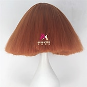 abordables Perruques de fête-perruque synthétique lady gaga perruque courte droite marron foncé gris argenté blond foncé rose vert cheveux synthétiques 12 pouces femmes confortables duveteuses rouge rose perruques de carnaval