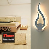 abordables Apliques de pared LED-Lightinthebox Lámparas de pared LED de 1 luz de 31 cm, apliques de pared con diseño en forma de fuego, tiendas/cafeterías de estilo minimalista moderno, aplique de acrílico genérico 10w ip44