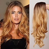 baratos Perucas Sintéticas-Perucas de Cosplay Onda Profunda Franja Lisa Peruca Longo A1 A2 A3 A4 A5 Cabelo Sintético Mulheres Clássico Moda Vermelho Preta