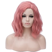 abordables Perruques de fête-Perruques vertes pour femmes Perruque synthétique vagues d&#039;eau Perruque vagues d&#039;eau courte arc-en-ciel rose vert noir blanc vert foncé cheveux synthétiques cheveux ombrés verts perruques d&#039;Halloween