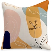baratos estilo floral e plantas-capa de almofada 5pcs capa de almofada quadrada decorativa macia capa de almofada fronha de linho falso para quarto de sofá almofada de exterior lavável mashine de qualidade superior para cadeira de