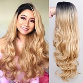 baratos Perucas Sintéticas-Perucas de Cosplay Onda Profunda Franja Lisa Peruca Longo A1 A2 A3 A4 A5 Cabelo Sintético Mulheres Clássico Moda Vermelho Preta