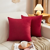 cheap Textured Throw Pillows-Decorative Toss Pillows Cotton Classic Solid Colored Warm Comfortable Pillow Case Cover Living Room Bedroom Sofa Cushion Cover Outdoor Cushion for Sofa Couch Bed Chair Pink Blue Sage Green Purple