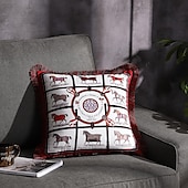 cheap Textured Throw Pillows-Decorative Toss Pillows Double Side Trend Brand Light luxury velvet tassel d Printing Pillow Case Cover Living room Bedroom Sofa Cushion cover
