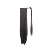 baratos Extensões de cabelo com gancho-extensões de rabo de cavalo grampo de cabelo humano real em 16 polegadas 65g cor preto azeviche com cordão de torção reto em volta do pedaço de cabelo rabo de cavalo cabelo humano remy