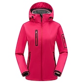 baratos Fleece &amp; Casacos 3 em 1-casaco feminino de caminhada softshell casaco com capuz casaco de lã de inverno impermeável exterior cor sólida térmica quente à prova de vento leve forro de lã casaco impermeável casaco de esqui escalada