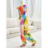economico Costume da Animale-Pigiama Kigurumi Costume di fantasia Costume tutina Fantasia animale Unicorno Cartone animato Caldo Costume Divertente Comodo Bambini Unisex Ragazzi e Ragazze Natale Halloween Carnevale Feste