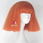 abordables Perruques de fête-perruque synthétique lady gaga perruque courte droite marron foncé gris argenté blond foncé rose vert cheveux synthétiques 12 pouces femmes confortables duveteuses rouge rose perruques de carnaval