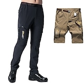 voordelige Bodems-wandelen stretch broek heren converteerbare sneldrogende lichtgewicht afritsbare outdoor reizen safari broek # 818-khaki-40