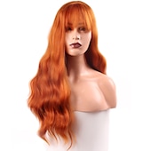 voordelige Synthetische pruiken-Synthetische pruiken Body Golf Middelste stuk Machinegemaakt Pruik Roze Lang A1 A2 A3 A4 A5 Synthetisch haar Dames Klassiek Modieus Roze Rood / Alledaagse kleding