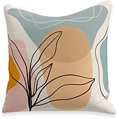 baratos estilo floral e plantas-capa de almofada 5pcs capa de almofada quadrada decorativa macia capa de almofada fronha de linho falso para quarto de sofá almofada de exterior lavável mashine de qualidade superior para cadeira de