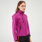 baratos Fleece &amp; Casacos 3 em 1-casaco feminino de caminhada softshell casaco com capuz casaco de lã de inverno impermeável exterior cor sólida térmica quente à prova de vento leve forro de lã casaco impermeável casaco de esqui escalada